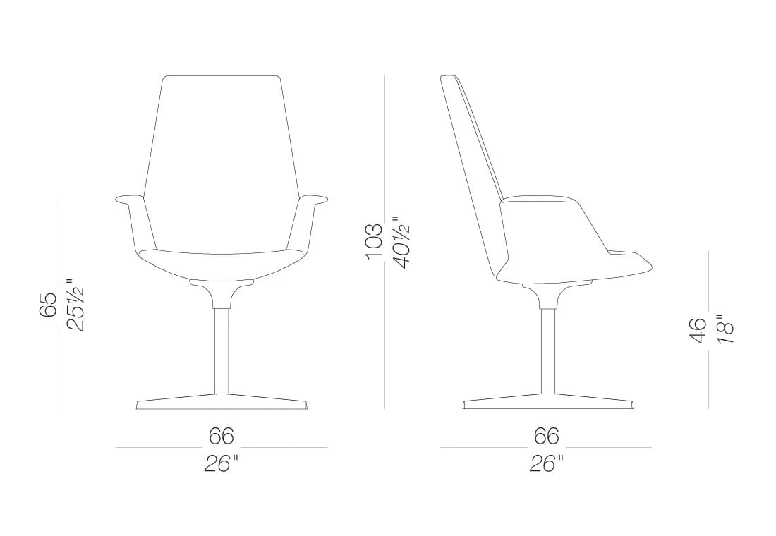 4 спицы подлокотник ткань операционный офис стул Lapalma один ARCH-00057800 - Вид №3