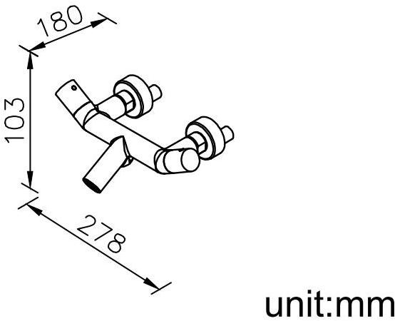 JUSTIME Смеситель для ванны настенный однорычажный из хромированной латуни Yes 6875-w0-80cp - Вид №1