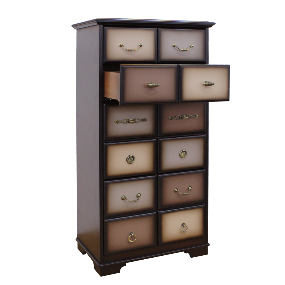 11536 Комод Пандора 5 Орех Оберджин, цвет фасада Шоколад BOGACHO 4627139508595 - Вид №2