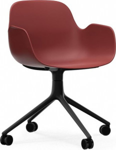 604984 Кресло Swivel 4W Black Aluminium / Red Normann Copenhagen Form