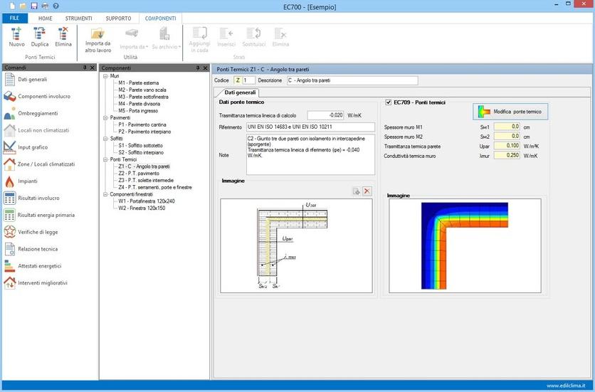 EDILCLIMA Расчет линейного коэффициента теплопередачи тепловых мостов Progettazione termotecnica sun-id-1455673 - Вид №1
