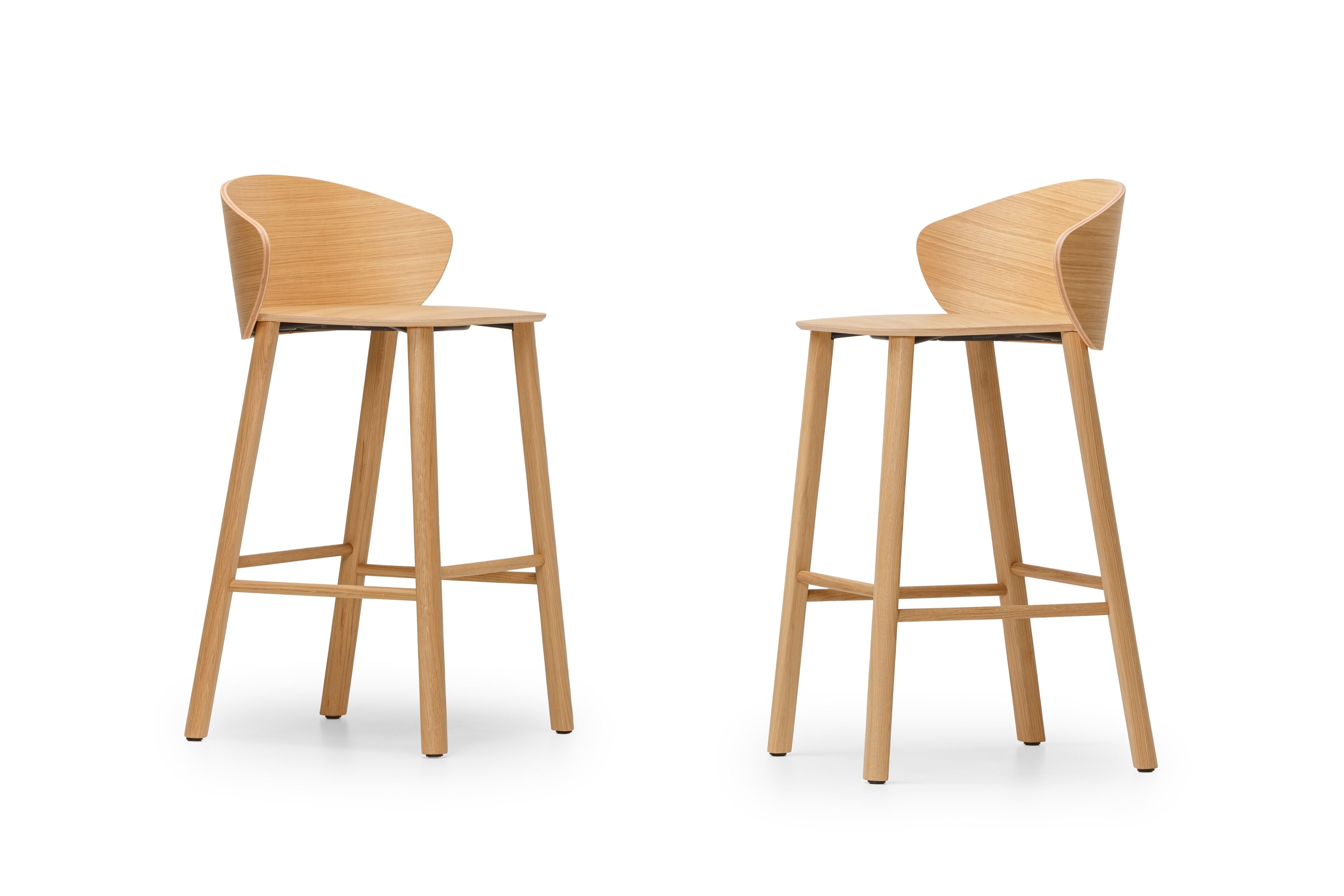 Высокий деревянный табурет с подставкой для ног True Design Не деревянная ARCH-00022166 - Вид №3