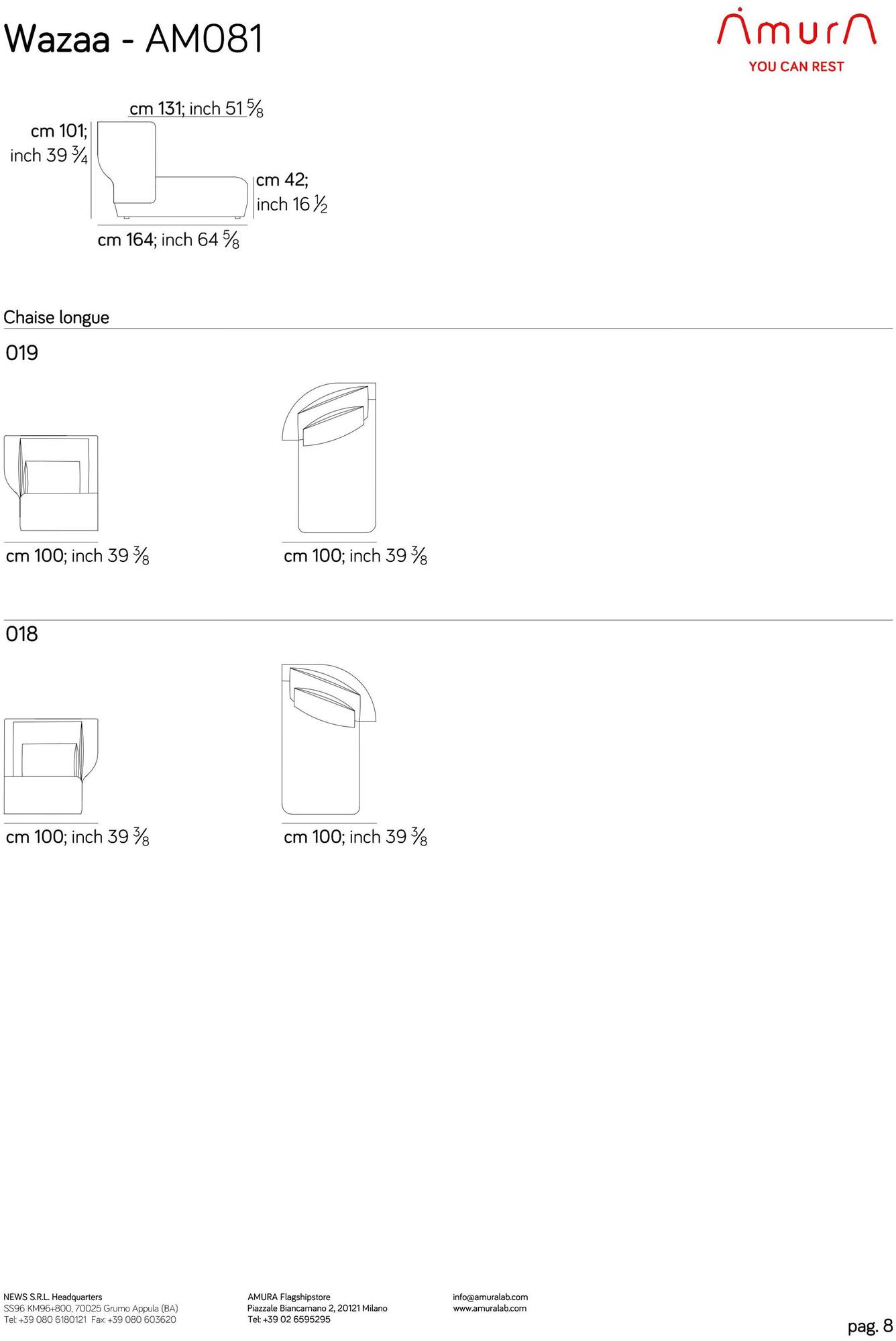 AMURA 2-х местный диван с высокой спинкой Wazaa Am081.020 - Вид №12
