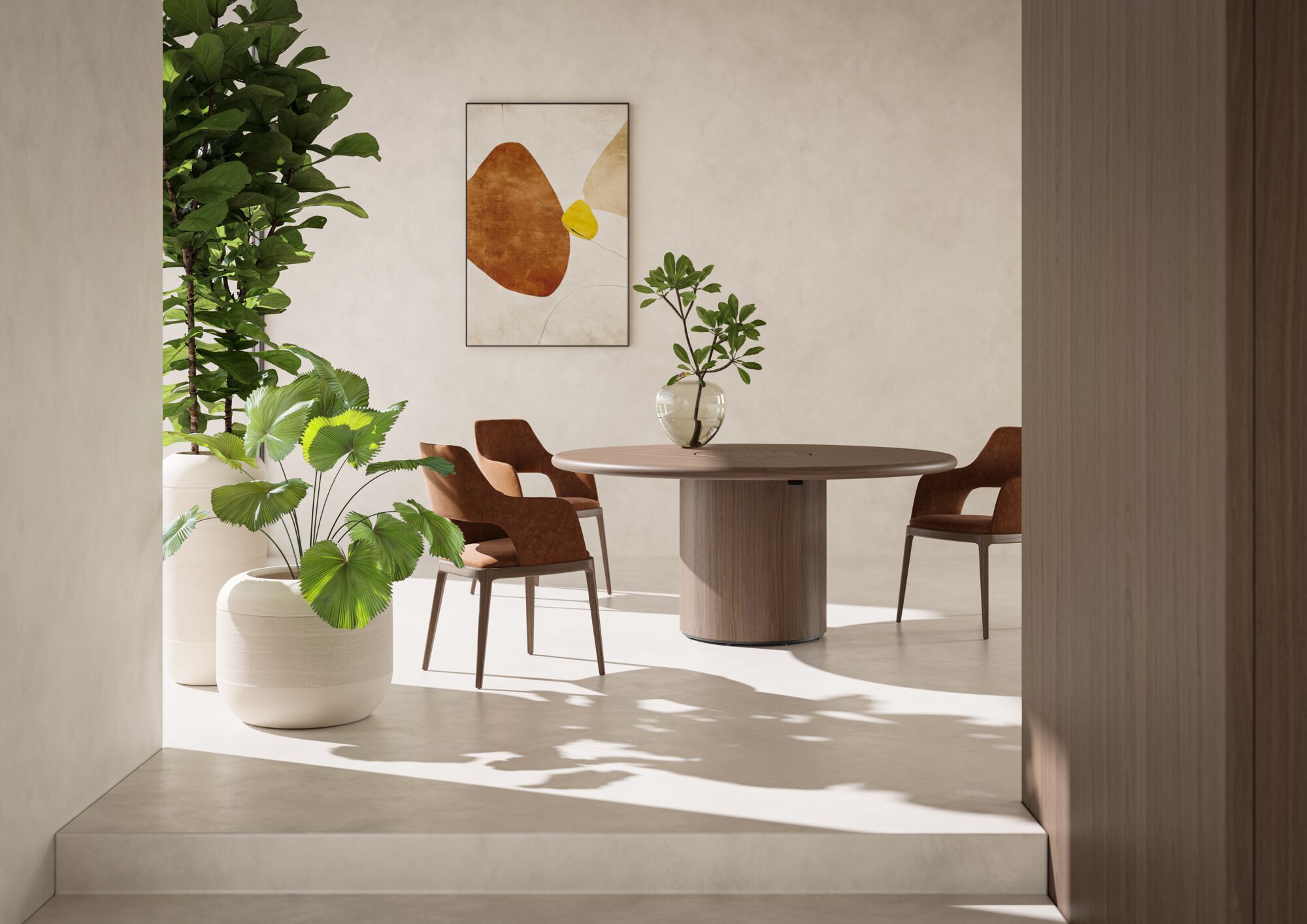 Круглый деревянный стол для совещаний с системой люверсов PROF Dea ARCH-00104400 - Вид №1