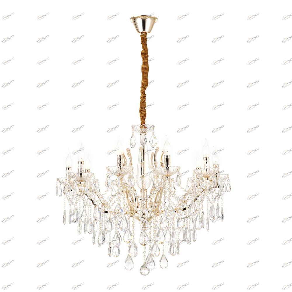 Подвесная люстра Lumien Hall Стефани 0036/10P-SGD LUMIEN HALL ДИЗАЙНЕРСКИЕ, СТЕФАНИ 00-3887902 Золото;прозрачный 