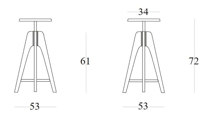 Регулируемая высота деревянный барный стул SIPA Tommy ARCH-00007450 - Вид №4