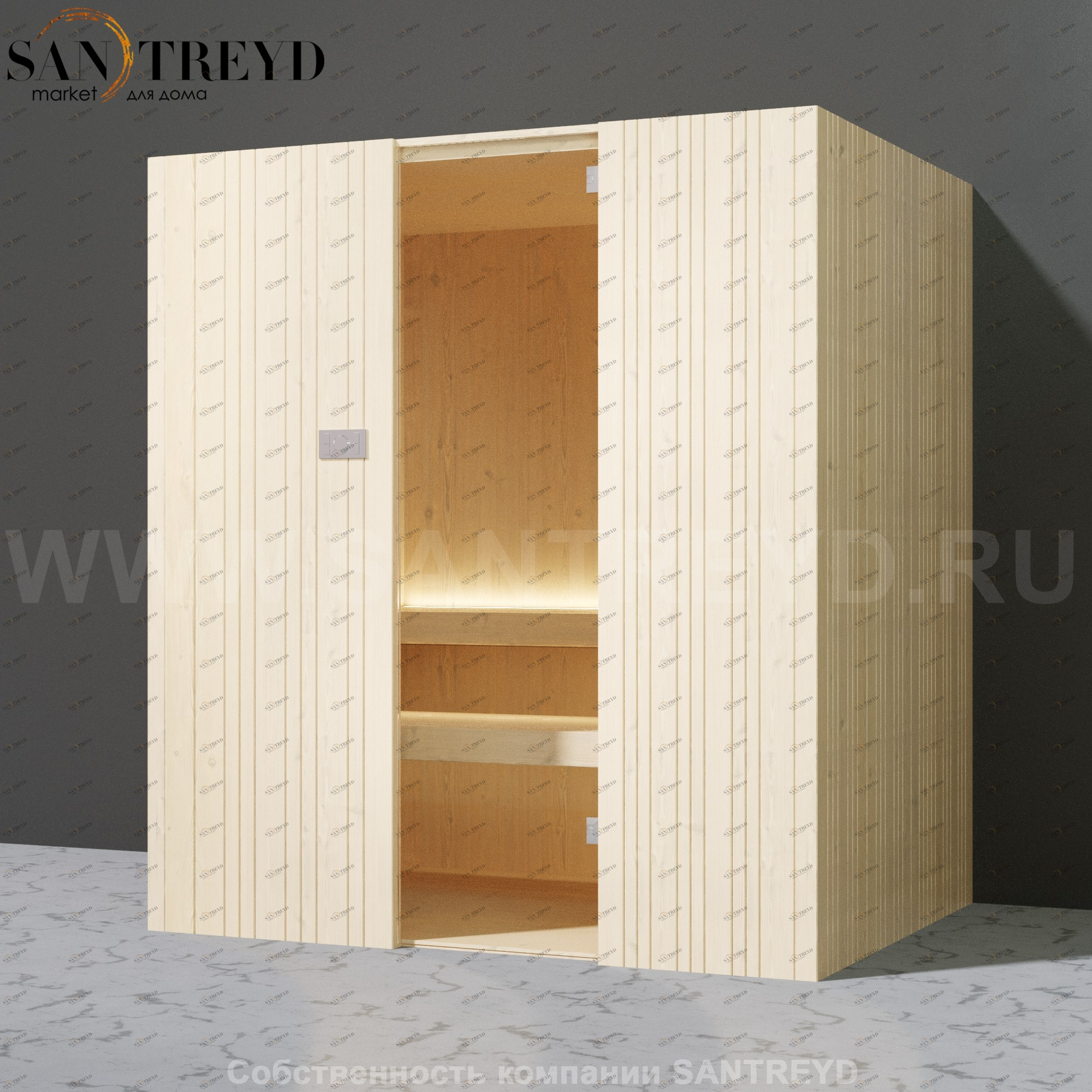 Effegibi AUKI SA50450049 Сауна. Установка: к стене. Мощность: 4 кВт макс. Размеры: длина 189 см, ширина 126 см. Отделка: ель.