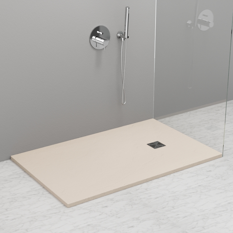 705965 Душевой поддон из минерального литья КРЕМОВЫЙ МАТОВЫЙ в комплекте с сифоном, Kerasan DOCCIA Италия