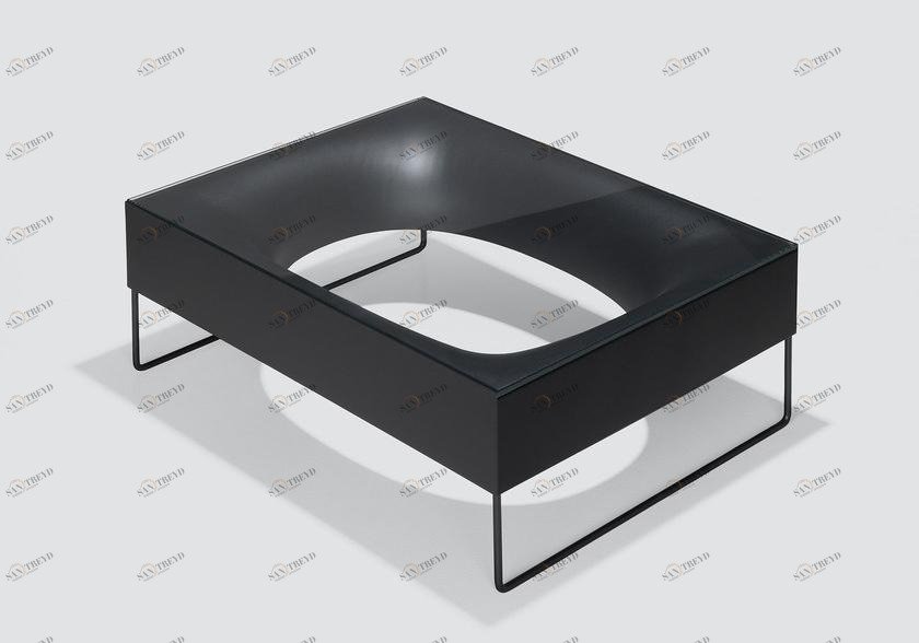 Kristalia Прямоугольный журнальный столик на стеклянных салазках Holo sun-id-1348349