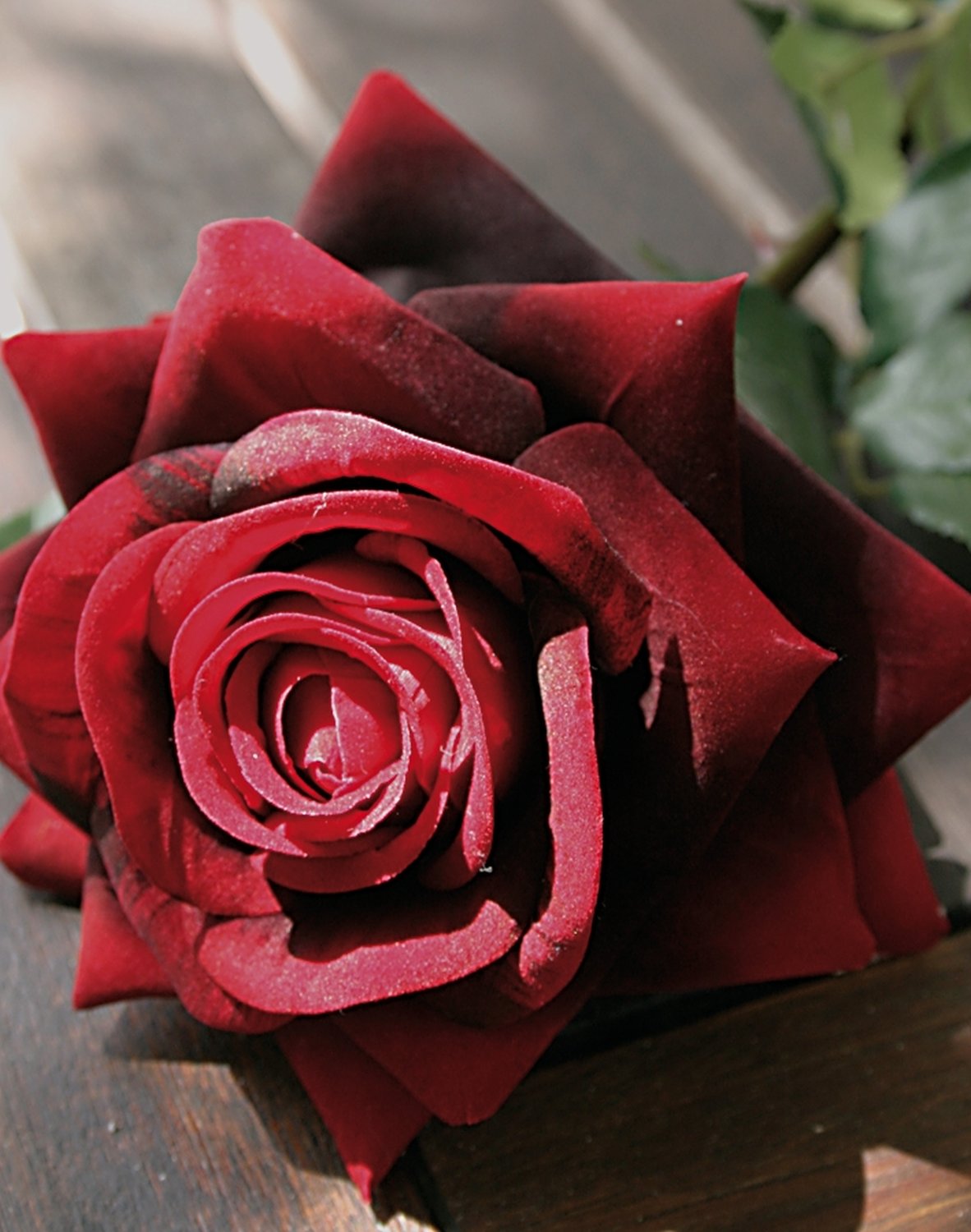 2408 449 a2 Искусственная роза, бархат, 80 см, бордовый H-andreas  - Вид №2