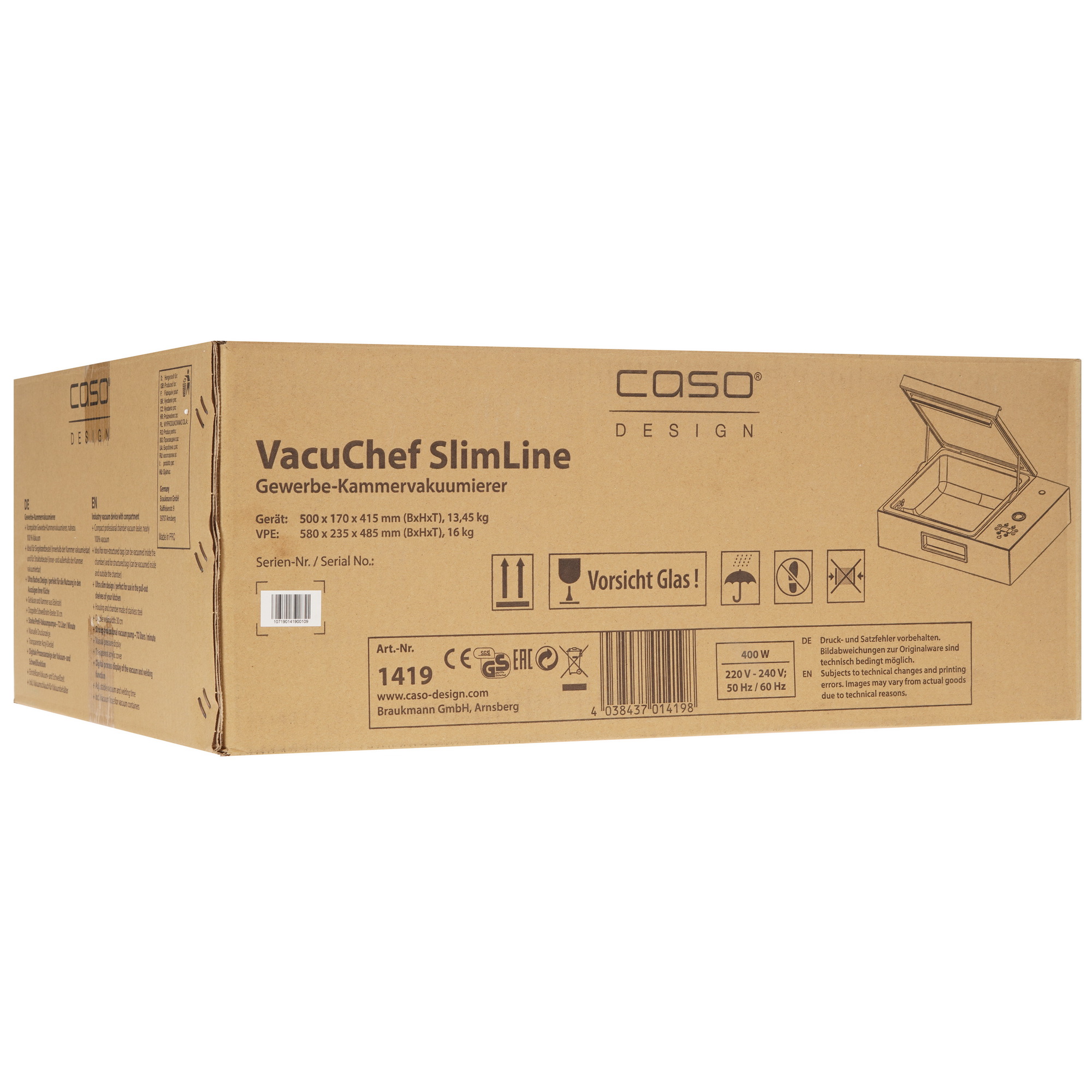 8195403 Вакуумный упаковщик камерный CASO VacuChef Slim-Line STDN-0097545 - Вид №10