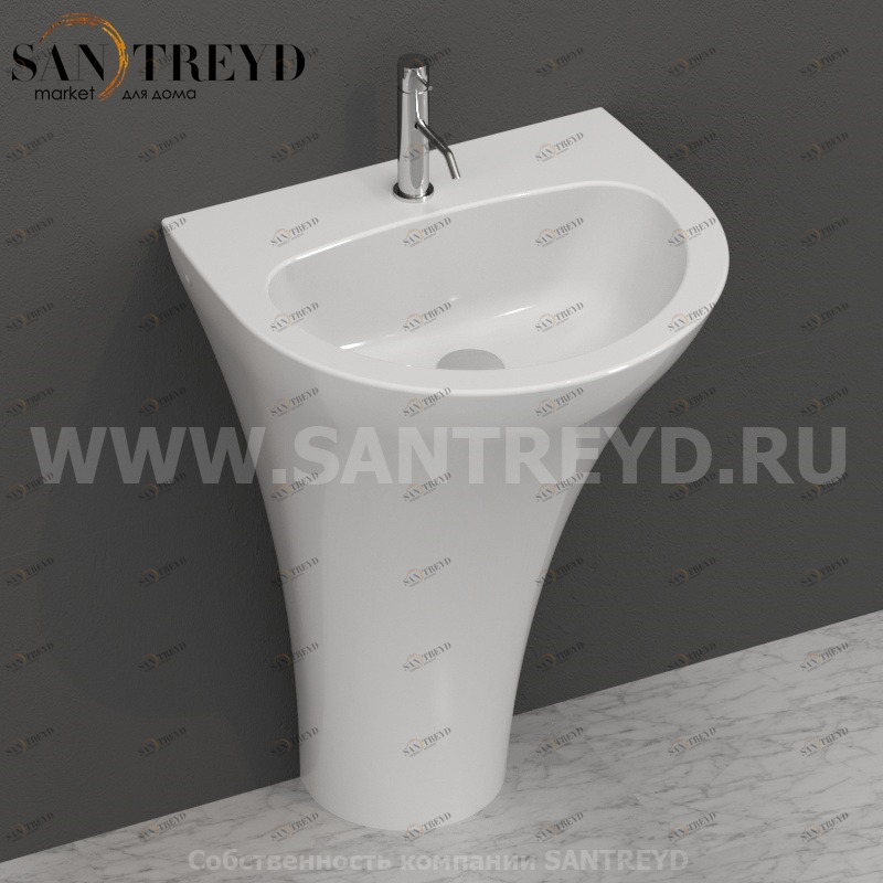 374101 Напольная раковина стоящая овальная Kerasan Aquatech