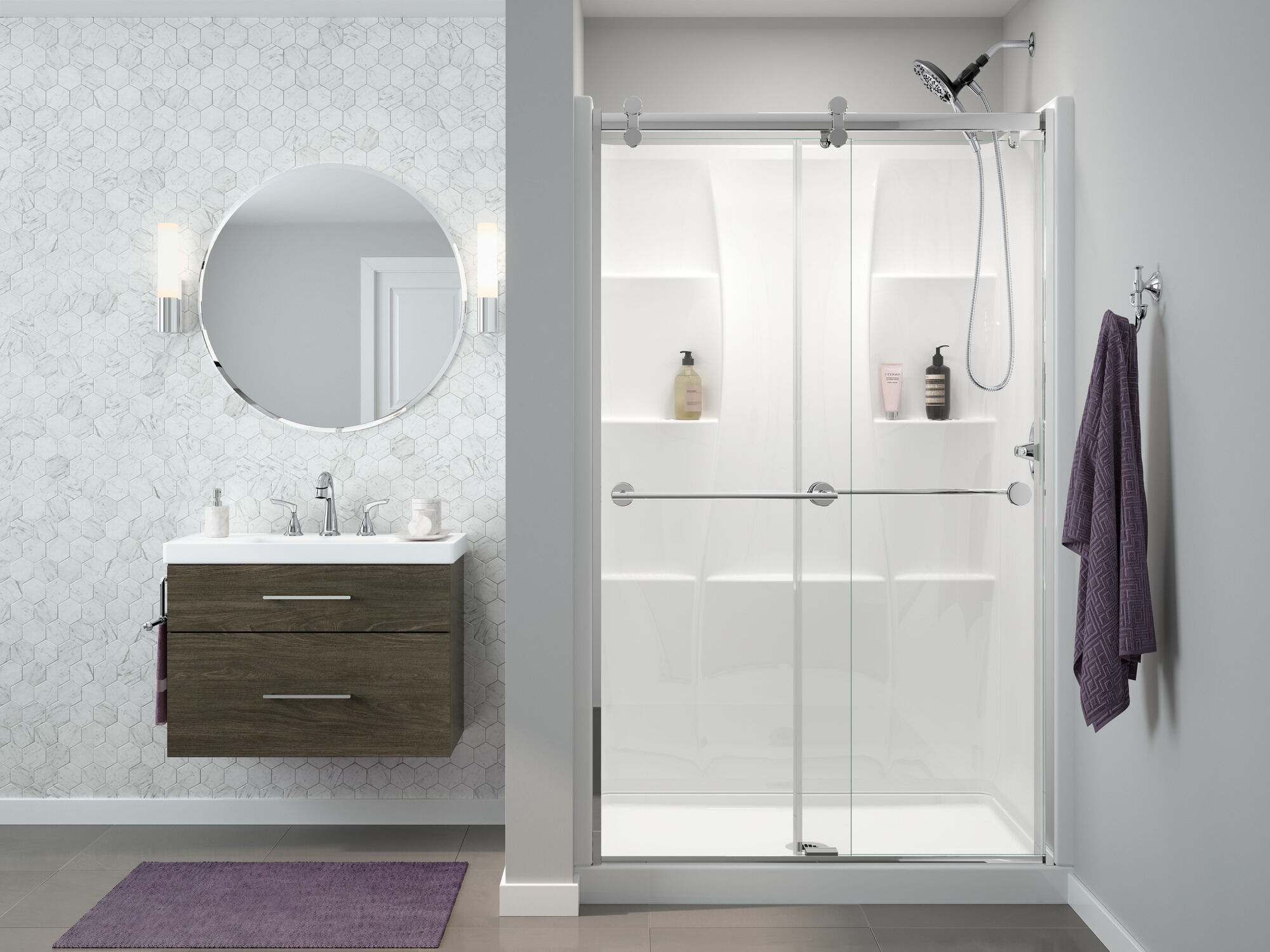 144984-BN Ванна и душ Monitor® серии 14 Delta Faucet Porter Матовый никель - Вид №9