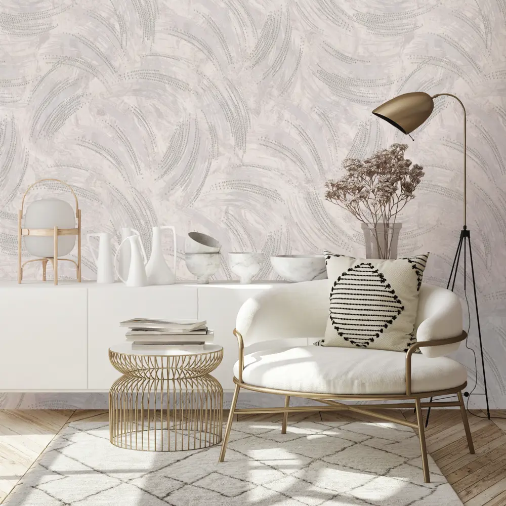 Обои флизелиновые Ornamy Sirius бело-бежевые 1.06 м OR8033-00 STLM-2174625 - Вид №2