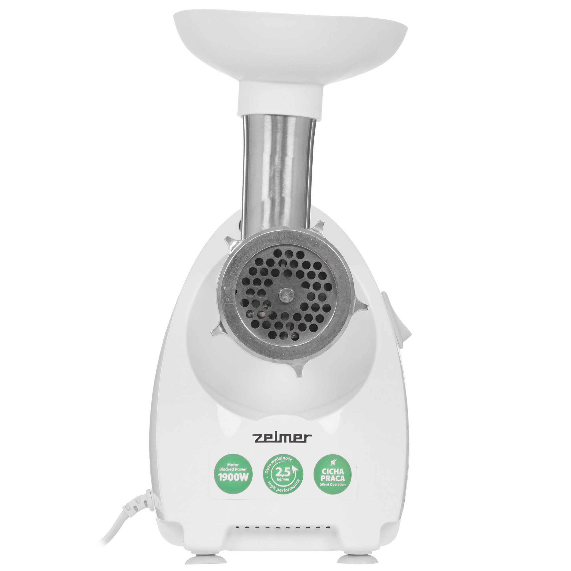 8199835 Мясорубка электрическая Zelmer ZMM4080B белый STDN-0024980 - Вид №1