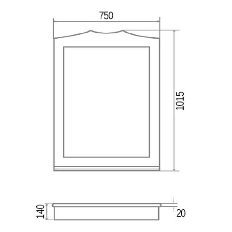 O-mebel Зеркало Классик 75 белое Салатовый ORANGE sun-id-1516988 - Вид №2