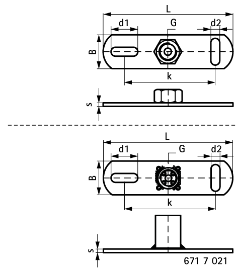 6717021 Монтажный элемент BIS Подпятники нерж., сварка в среде углекислого газа монтаж к стене или перекрытию WALRAVEN  - Вид №1
