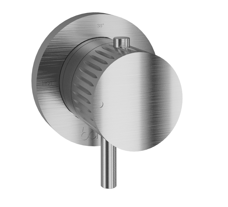 70544 Встроенный коаксиальный корпус из матовой нержавеющей стали 316 & frac12; ” термостатический смеситель. Bongio Time2020