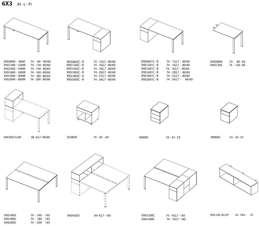 Ultom Несколько рабочих станций с полками и беспроводной зарядкой 6x3 sun-id-1466636 - Вид №2