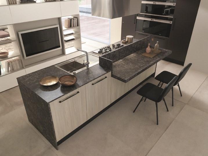 Febal Casa Кухня из лакированного ламината с островом sun-id-1418440 - Вид №2