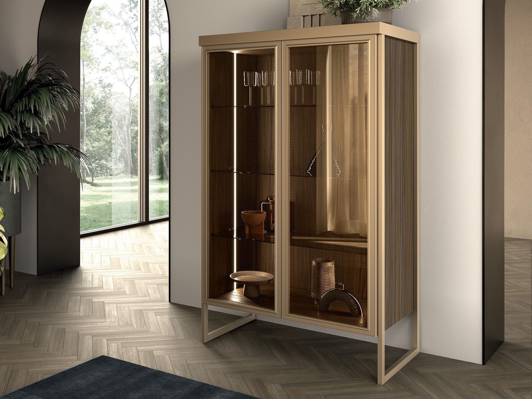 Алюминиевая витрина со встроенным освещением Guzzini & Fontana BARON ARCH-00152450