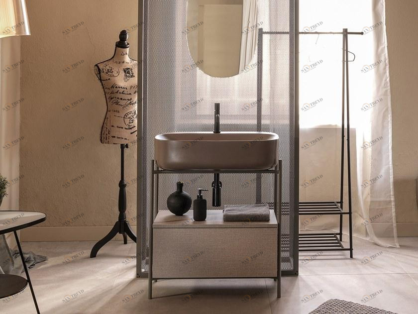 Scarabeo Ceramiche Тумба под умывальник из металла с ящиками Diva sun-id-1465449