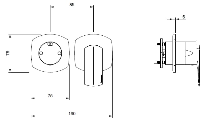 Латунный однорычажный смеситель для душа с переключателем Rubinetterie Treemme Albatros ARCH-00006736 - Вид №2