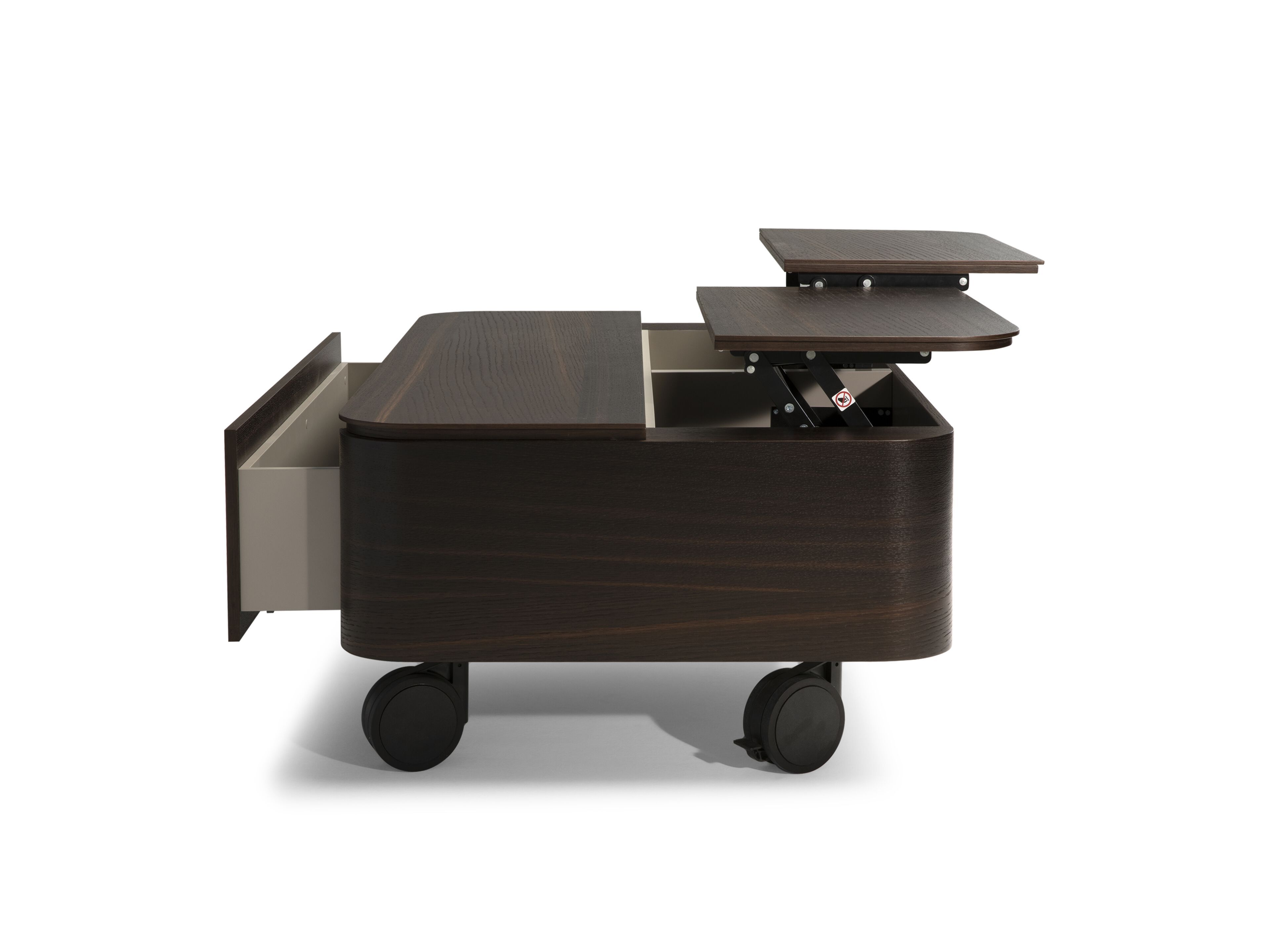 Деревянный журнальный столик с колесами и отсеком для хранения Natuzzi Italia SQUARE ARCH-00091390 - Вид №7