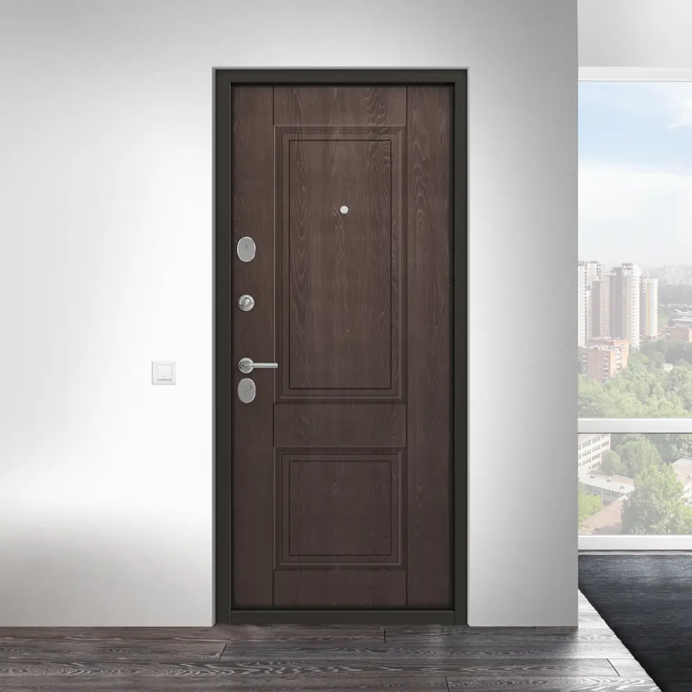 Дверь металлическая Ферн, 860 мм, левая, цвет дуб шоколад TOREX STLM-2165430 - Вид №11