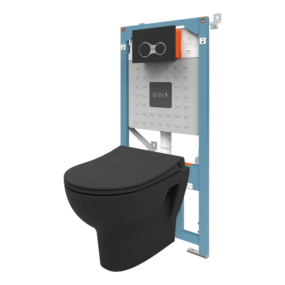Комплект инсталляция с унитазом Vitra Stern 9016B083-7203 цвет черный 87071817 STLM-2119063