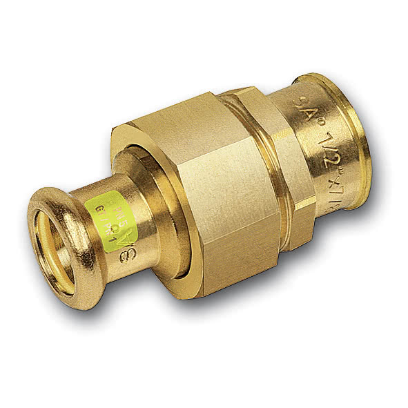 1113402234 SANHA 11340G пресс-фитинг газ, бронза, сгон самоуплот. ВПр-ВР 22x3/4 мм  - Вид №1
