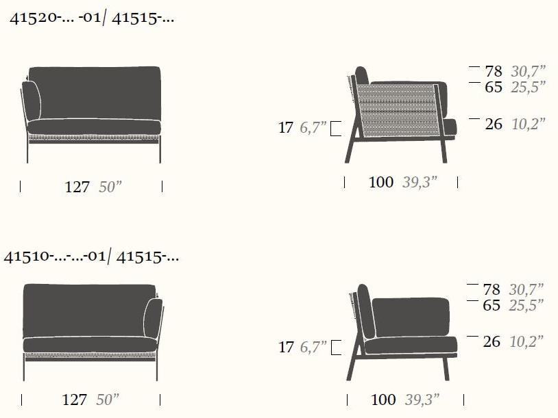 Kettal Модульный садовый диван Vieques #41520-../41515-.. - Вид №11