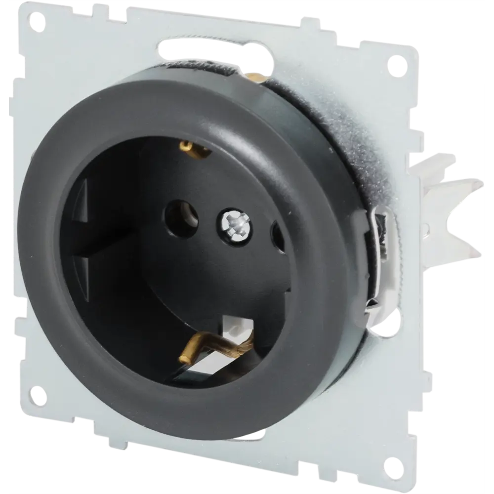 Розетка встраиваемая Onekey Florence с заземлением, цвет чёрный 82127005 STLM-2067996 ONEKEYELECTRO - Вид №3