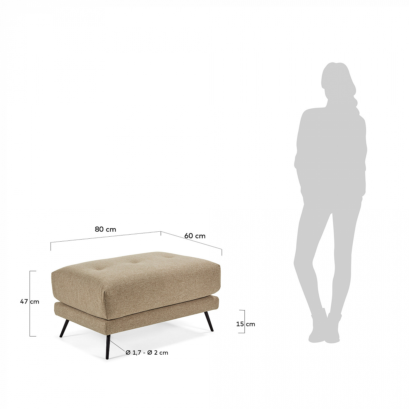 069701 Пуф коричневый La Forma Sahira  - Вид №3