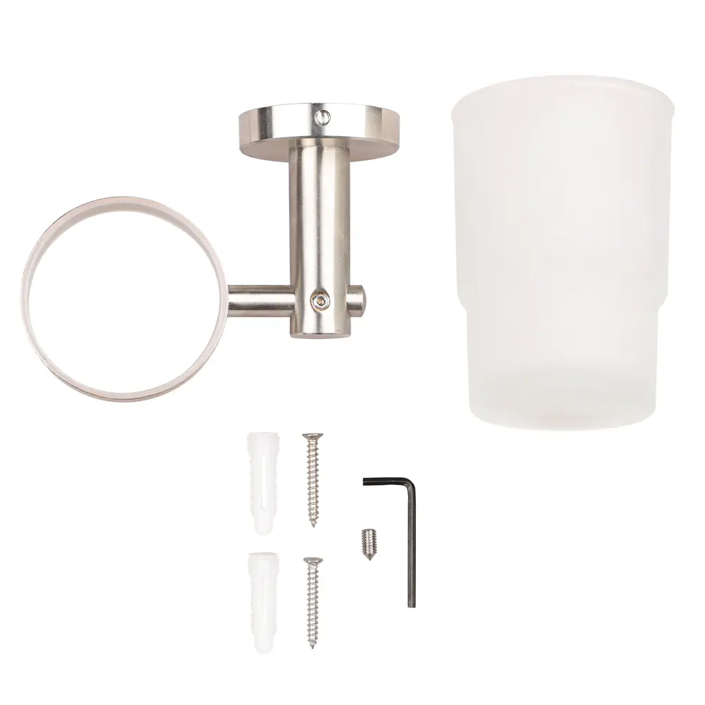 Стакан для зубных щеток Martes стекло/нержавеющая сталь цвет хром Santreyd STLM-2136133 - Вид №3