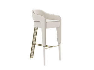 Тканевый барный стул с подставкой для ног