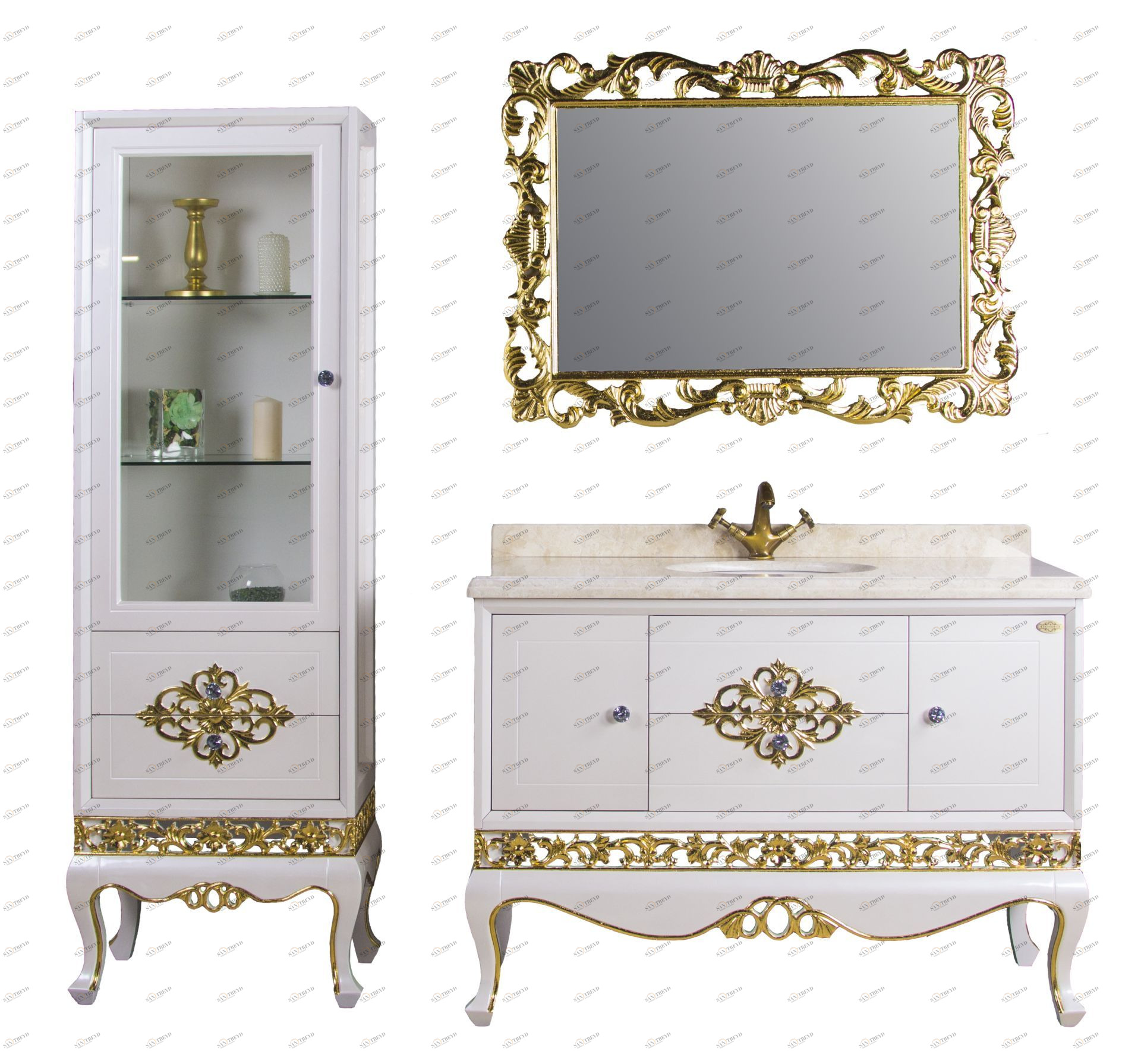 Колонка VERSAILLES арт. BDF-A2039 Левая Перламутр с золотом Tessoro BDFA2039SPGL