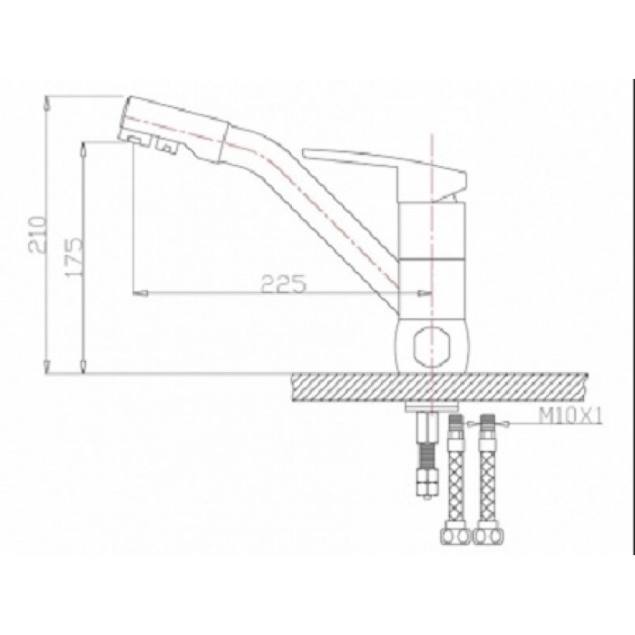 Zorg ZR 400 KF-12 песочный Смеситель для кухни Zorg 210х225  - Вид №2
