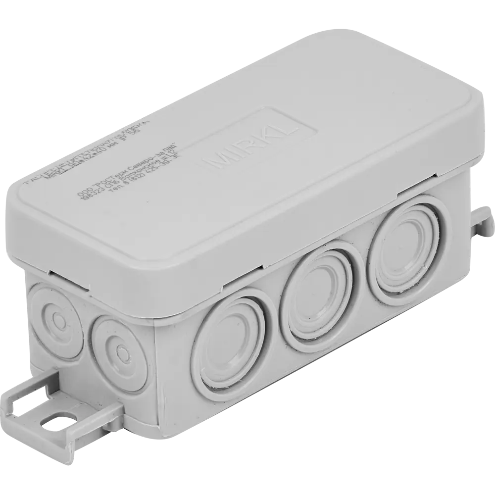 Распределительная коробка открытая Mirkl D 90x42x40 мм 10 вводов IP56 цвет серый 86577642 STLM-2055459 Santreyd 