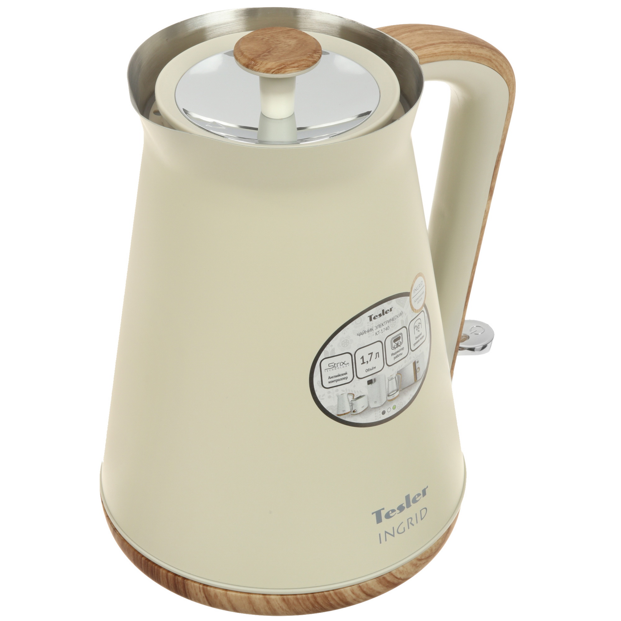 9057414 Электрочайник Tesler KT-1740 бежевый STDN-0110736 - Вид №2
