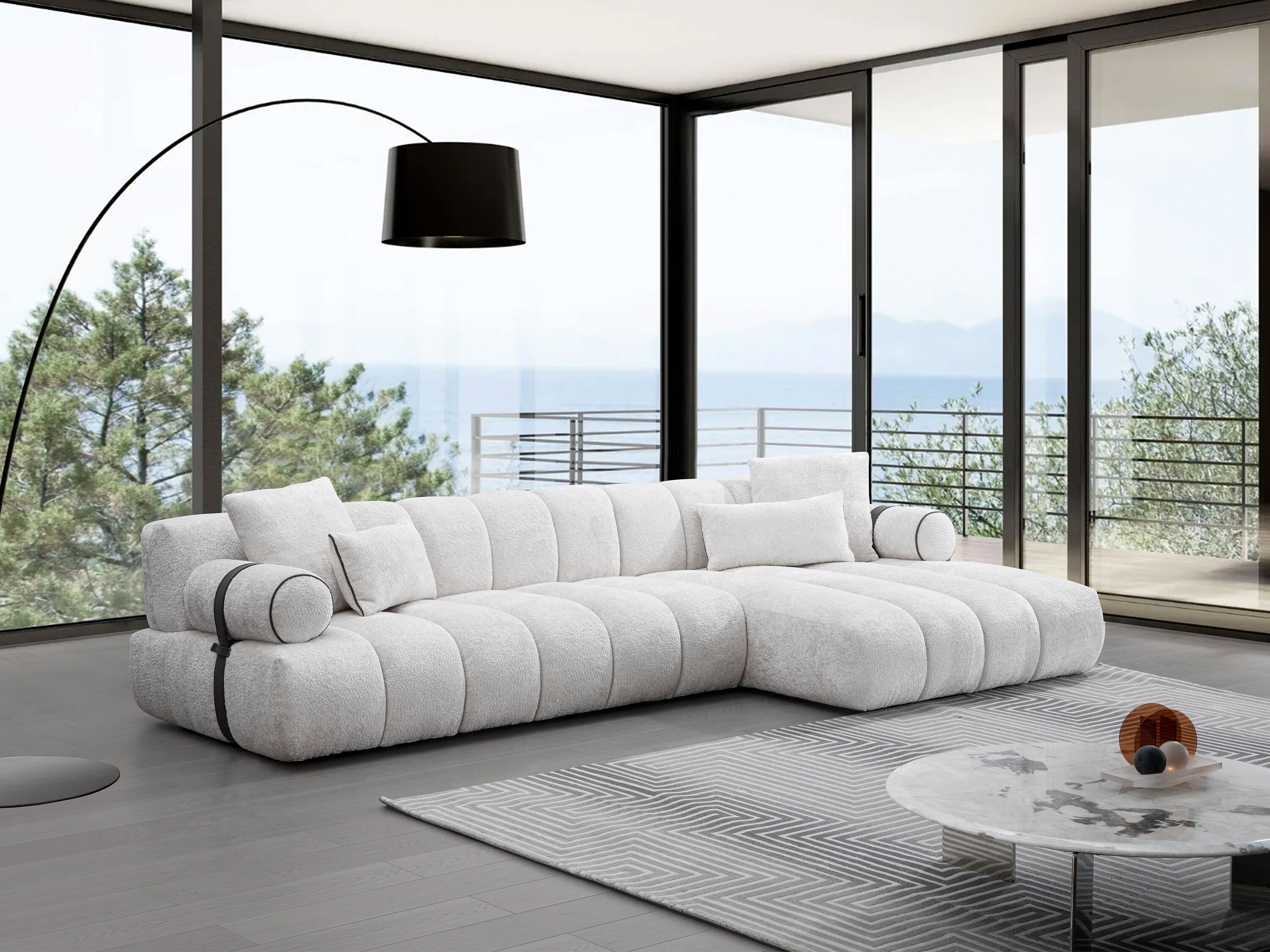 4-местный тканевый диван с полуостровом CAMPO DE' FIORI MILOS ARCH-00053107 - Вид №3