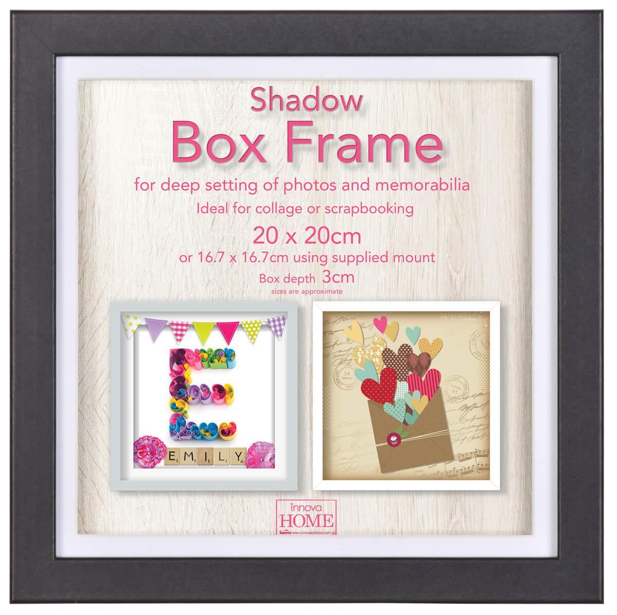 Б0046300 Фоторамка PI01580 Ф/рамка 20*20cm Shadow Box Black (окно 17*17см), черный, МДФ (6/240) Innova