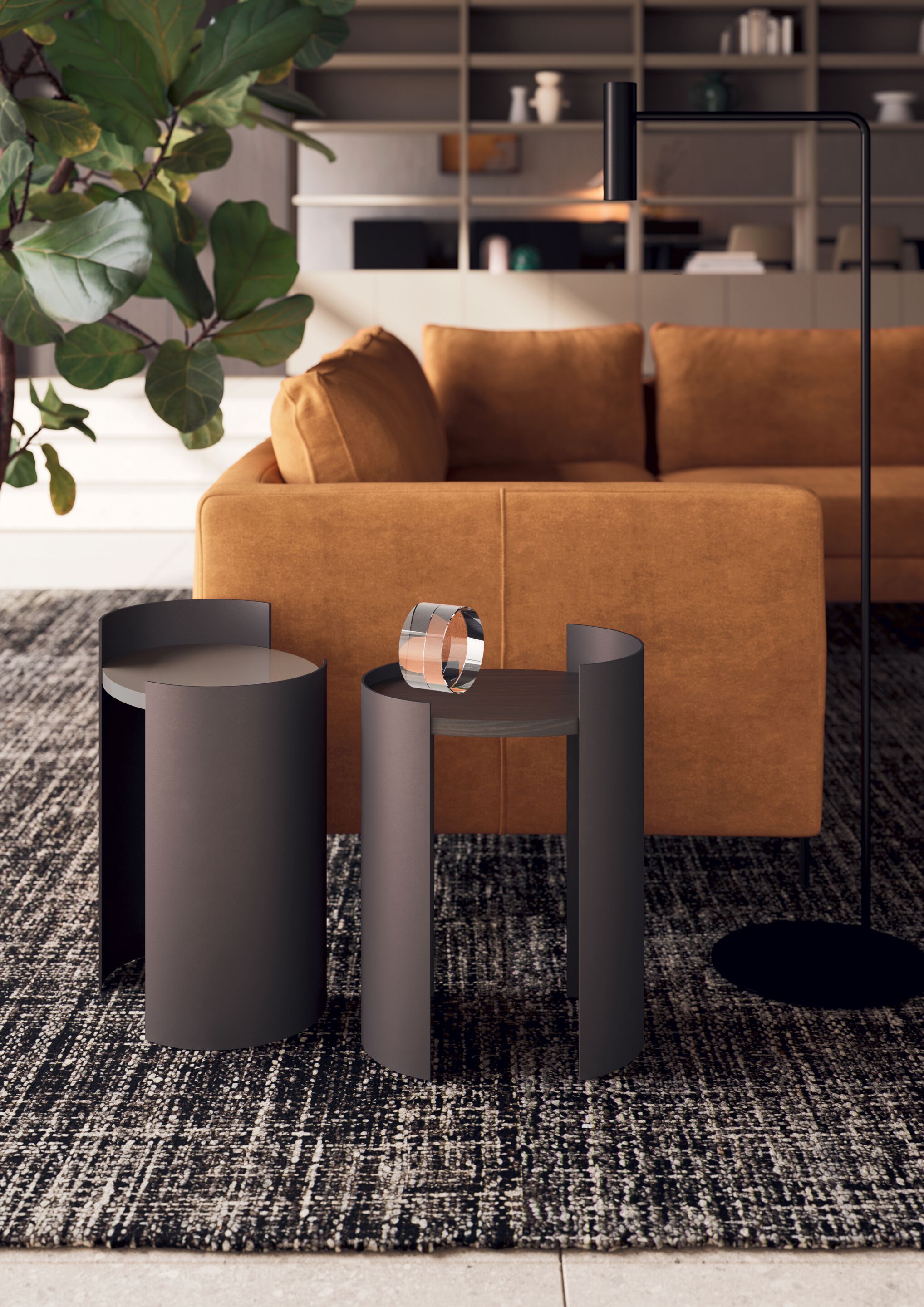 Высокий овальный металлический журнальный столик Kico Living Complements ARCH-00078475 - Вид №1