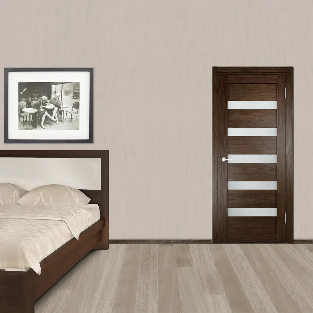 Полотно дверное остеклённое Мюнхен 90x200 см, ламинация, цвет дуб табак 3D VERDA STLM-2169429 - Вид №2