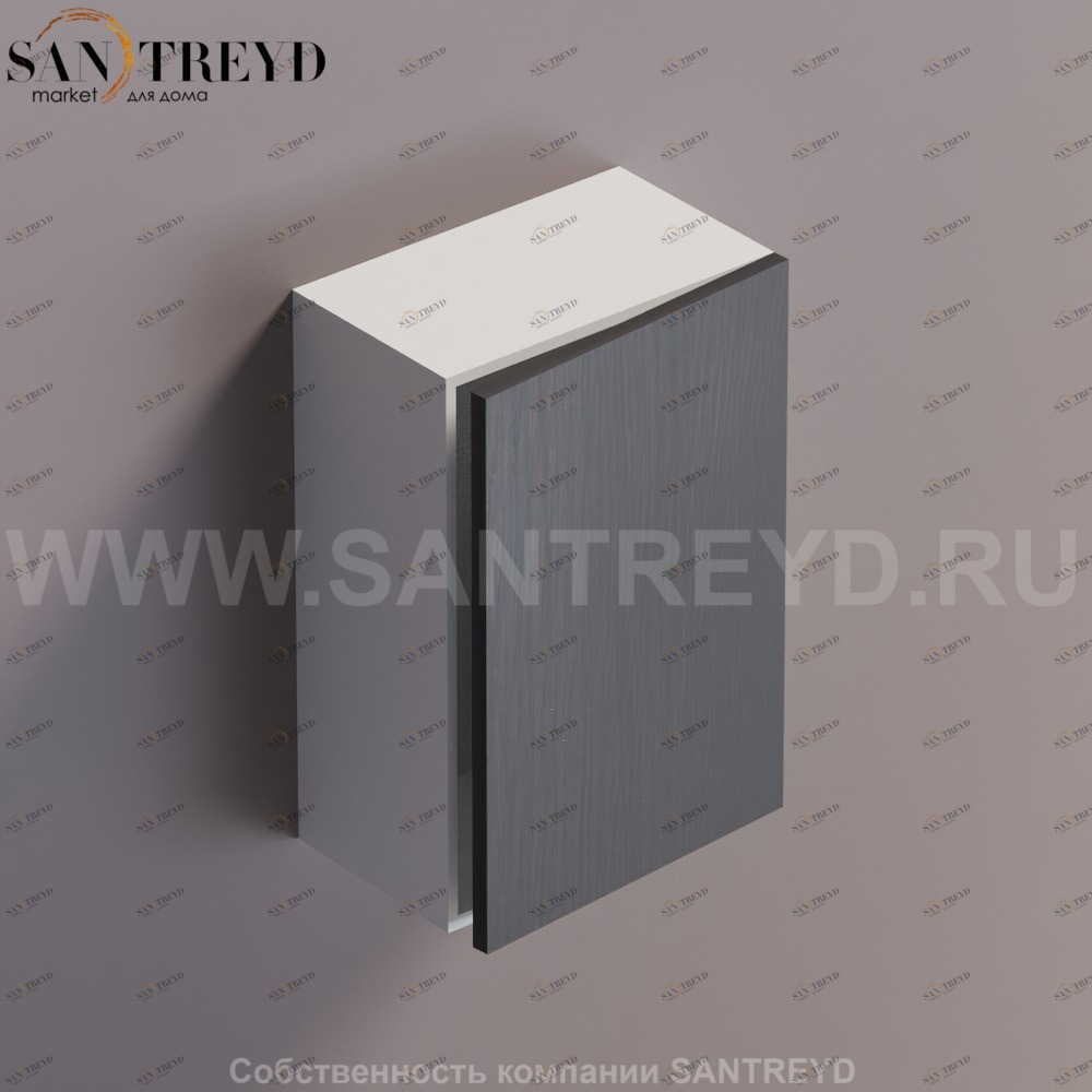 FLAT V Подвесной шкаф с петлями слева. Отделка: белая краска и темный дуб. AFXMO236042ZRW Agape