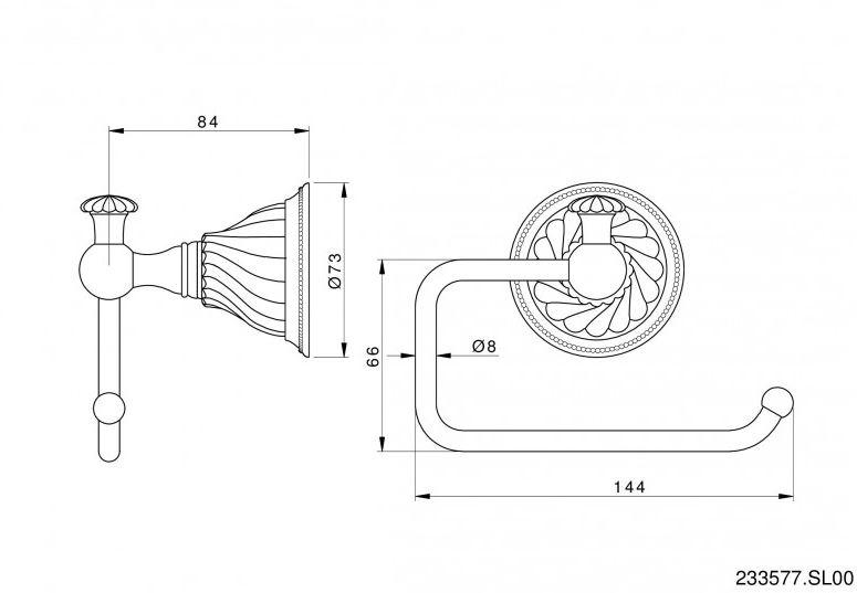 Bronces Mestre Держатель рулона Artica with porcelain 233577.sl00.50 - Вид №1