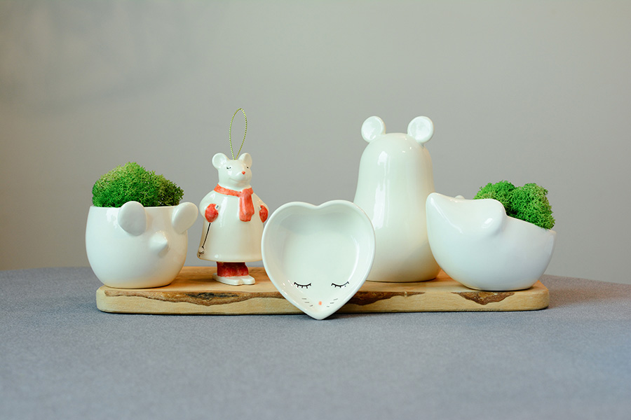 MOU-1-01 Ёлочная игрушка «мышка-колокольчик» Экочеловеки  - Вид №4