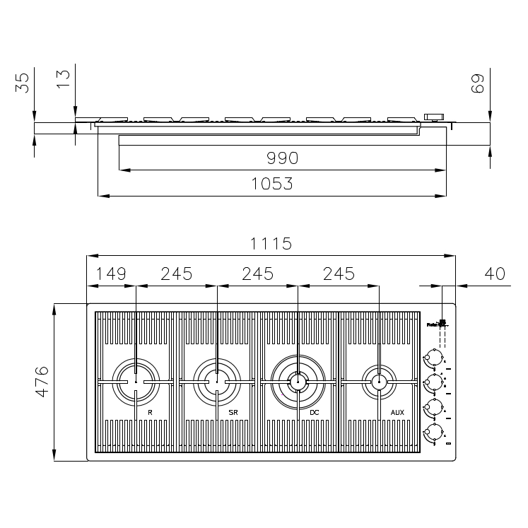 7681000 Варочная панель Milanello 7681000 Fosterspa  - Вид №1