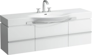 H4013520754751 Шкафчик под раковину с сифоном, экономящим пространство, для раковин 811706, 812706, 813706, 814706, 2 выдвижных ящика с 2 дверцами, 2 стеклянные полки LAUFEN PRO