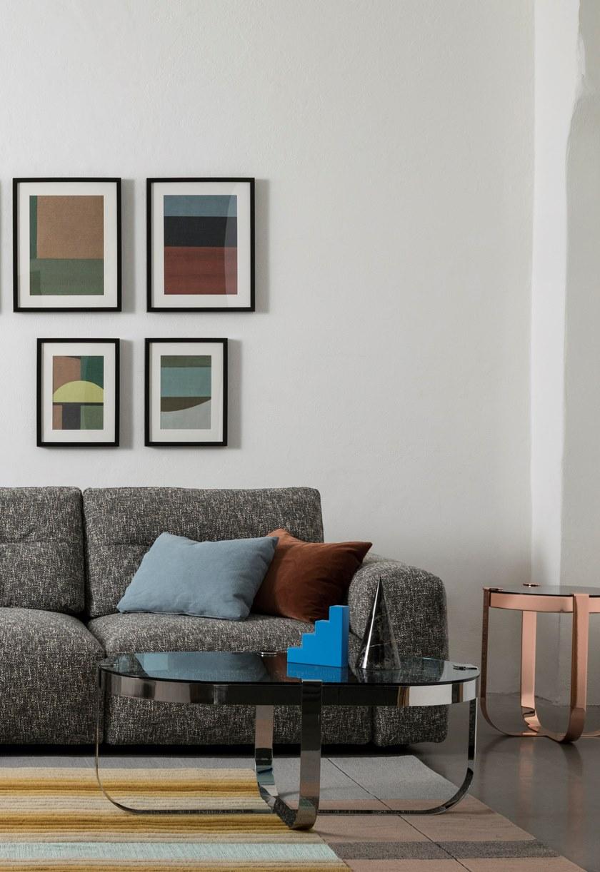 Saba Italia Круглый журнальный столик из железа и стекла sun-id-1365496 - Вид №3